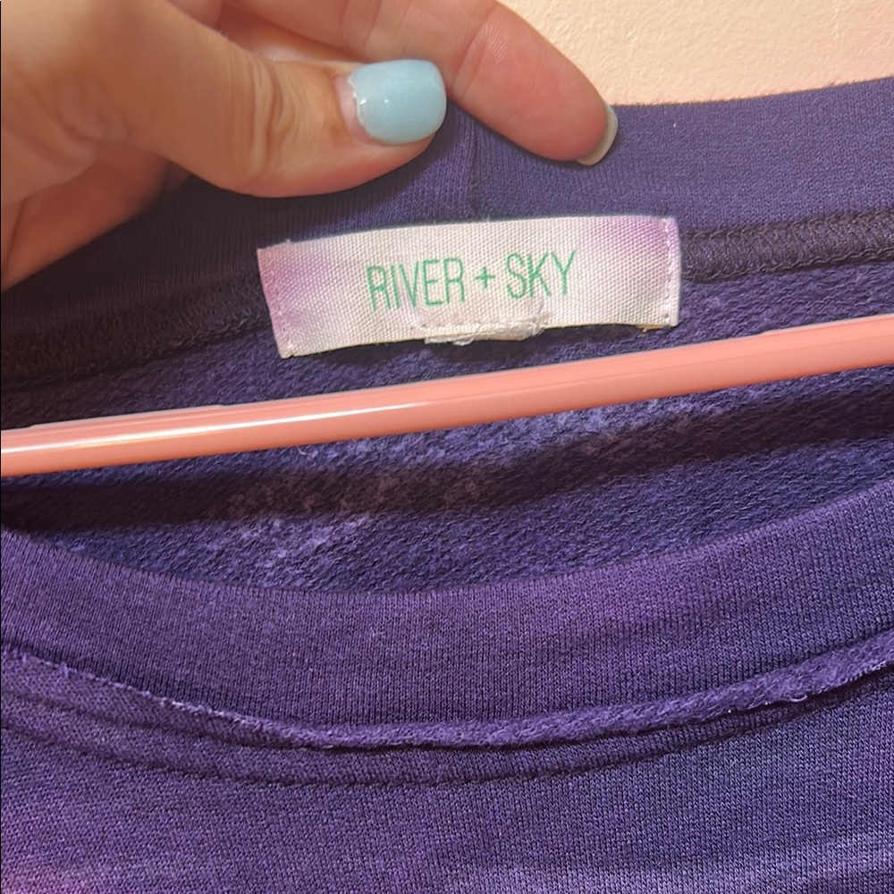 River + Sky Oversized Purple Pink Tie Dye Sweater - Picture 3 of 5